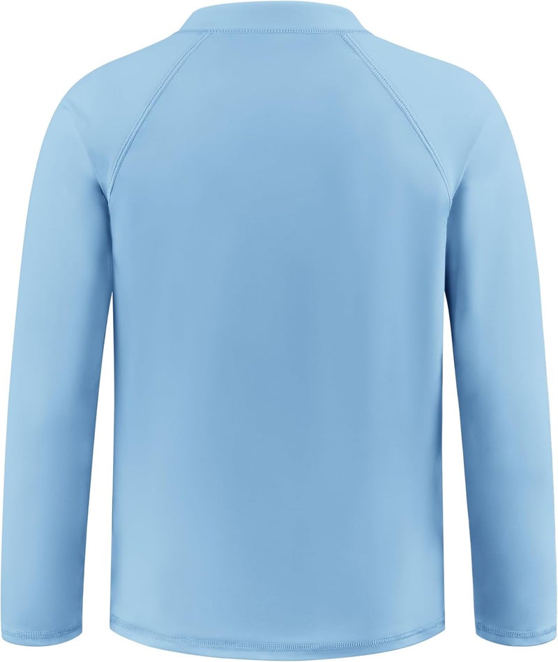 Semois Boys UPF 50+ Rash Guard Toddler Zipper Swim Shirts Long Sleeve Zip Up Sun Protection Rashguard Water Beach Shirts Quick Dry - Image 2